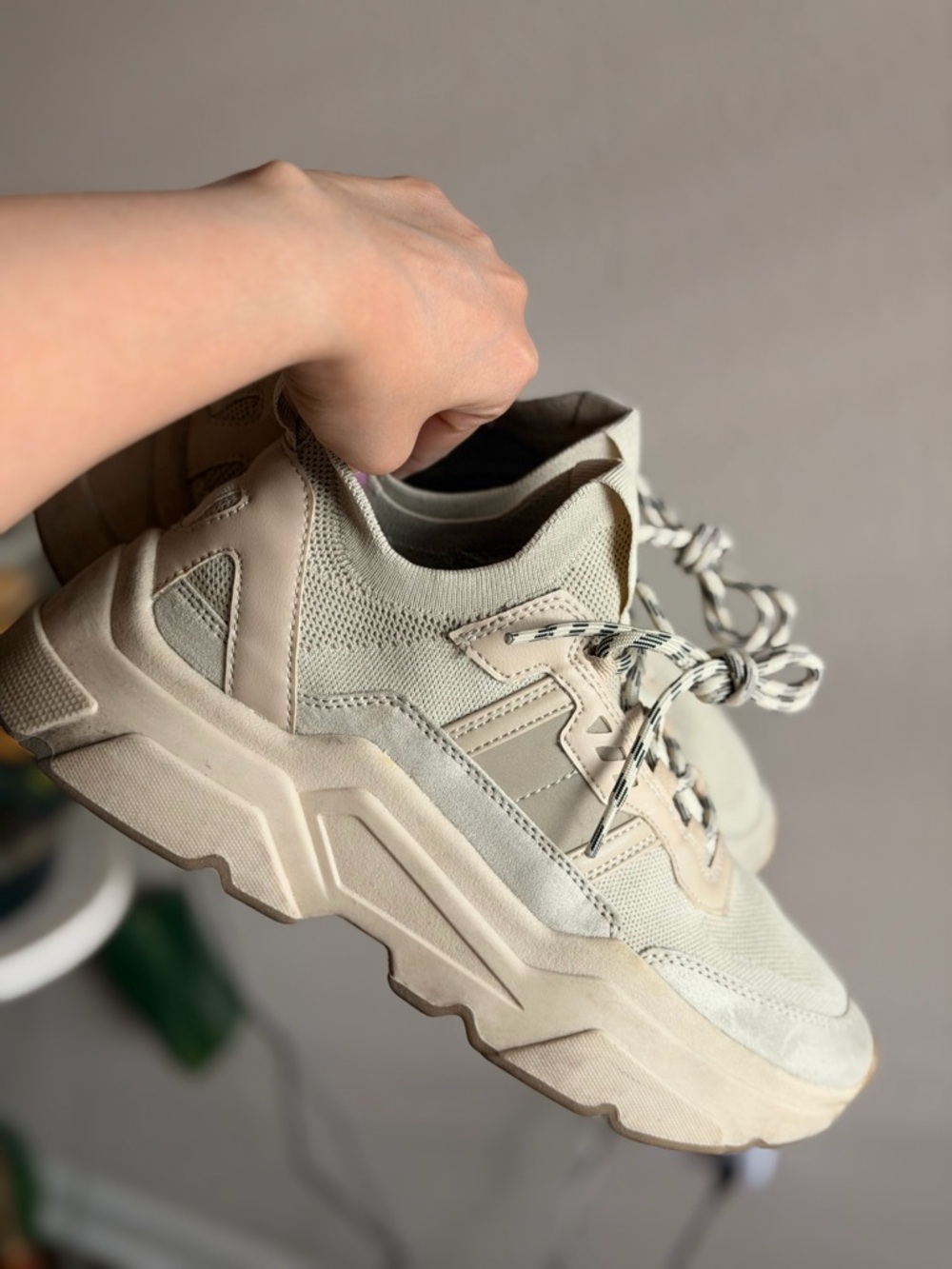 H&M Premium Beige Chunky Sneakers